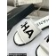 Chanel Logo Fabric Flat Mules White 2024