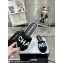 Chanel Logo Fabric Flat Mules Black 2024
