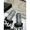 Chanel Logo Fabric Flat Mules Black 2024