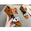 Cheap Sale Hermes Figari 55 sandals Brown/White with Chaine d'Ancre straps