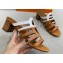 Cheap Sale Hermes Celena Sandals Brown/White with Chaine d'Ancre