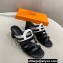 Cheap Sale Hermes Celena Sandals Black/White with Chaine d'Ancre