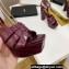 Cheap Sale Saint Laurent Platform Tribute Sandals Croco Pattern Burgundy