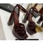 Cheap Sale Saint Laurent Platform Tribute Sandals Patent Burgundy