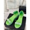 Chanel Crystal Bow Wedge Sandals Glitter Green 2024
