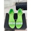 Chanel Crystal Bow Wedge Sandals Glitter Green 2024