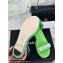 Chanel Crystal Bow Wedge Sandals Glitter Green 2024