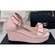 Chanel Crystal Bow Wedge Sandals Glitter Pink 2024