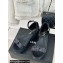 Chanel Crystal Bow Wedge Sandals Glitter Black 2024