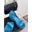 Chanel Crystal Bow Wedge Sandals Glitter Blue 2024