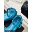 Chanel Crystal Bow Wedge Sandals Glitter Blue 2024
