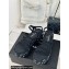 Chanel Calfskin Strass Heel tubular Wedge Sandals Black 2024