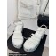 Chanel Calfskin Strass Heel tubular Wedge Sandals White 2024