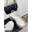 Chanel Calfskin Strass Heel tubular Wedge Sandals White 2024
