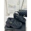 Chanel Calfskin tubular Wedge Sandals Black 2024