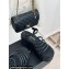 Chanel Calfskin tubular Wedge Sandals Black 2024