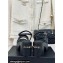 Chanel Calfskin tubular Wedge Sandals Black 2024