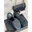 Chanel Calfskin tubular Wedge Sandals Black 2024