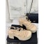 Chanel Calfskin tubular Wedge Sandals Beige 2024