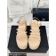 Chanel Calfskin tubular Wedge Sandals Beige 2024