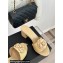 Chanel Heel 6.5cm Lambskin Mules with Camellia G45499 Beige 2024