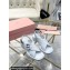 Miu Miu Heel 5cm Calfskin leather Sandals White with Buckle 2024