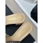 Chanel Heel 6.5cm Lambskin Mules with Camellia G45499 Beige 2024