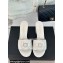 Chanel Heel 6.5cm Lambskin Mules with Camellia G45499 White 2024