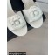 Chanel Heel 6.5cm Lambskin Mules with Camellia G45499 White 2024