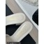 Chanel Heel 6.5cm Lambskin Mules with Camellia G45499 White 2024