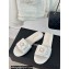 Chanel Heel 1.5cm Lambskin Mules with Camellia G45499 White 2024