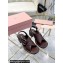 Miu Miu Heel 5cm Calfskin leather Sandals Coffee with Buckle 2024