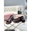 Miu Miu Heel 5cm Calfskin leather Sandals Coffee with Buckle 2024