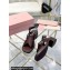 Miu Miu Heel 5cm Calfskin leather Sandals Coffee with Buckle 2024