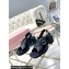 Miu Miu Heel 5cm Calfskin leather Sandals Black with Buckle 2024