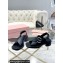 Miu Miu Heel 5cm Calfskin leather Sandals Black with Buckle 2024