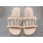 Miu Miu Matelassé Satin slides Beige with Crystal Logo 2024