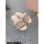 Miu Miu Matelassé Satin slides Beige with Crystal Logo 2024