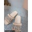 Miu Miu Matelassé Satin slides Beige with Crystal Logo 2024