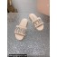Miu Miu Matelassé Satin slides Beige with Crystal Logo 2024