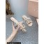 Miu Miu Matelassé Satin slides Beige with Crystal Logo 2024