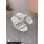 Miu Miu Matelassé Satin slides White with Crystal Logo 2024