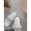 Miu Miu Matelassé Satin slides White with Crystal Logo 2024