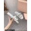 Miu Miu Matelassé Satin slides White with Crystal Logo 2024