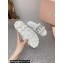 Miu Miu Matelassé Satin slides White with Crystal Logo 2024