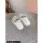 Miu Miu Matelassé Satin slides White with Crystal Logo 2024