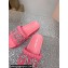 Miu Miu Matelassé nappa leather slides Pink with Crystal Logo 2024