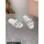 Miu Miu Matelassé nappa leather slides White with Crystal Logo 2024