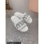 Miu Miu Matelassé nappa leather slides White with Crystal Logo 2024