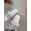 Miu Miu Matelassé nappa leather slides White with Crystal Logo 2024